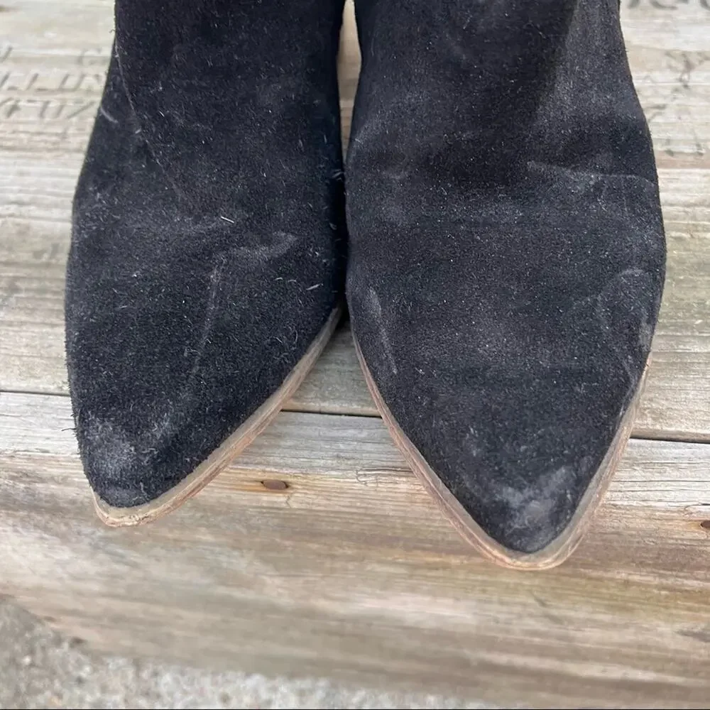 Steve Madden Country black suede heeled leather booties